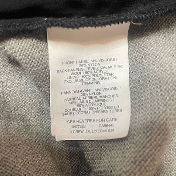 J Crew Cardigan Sweater Velvet Black Grey Size Small Button Vneck - Picture 10 of 10